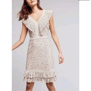 Moulinette Soeurs Cream Lace Midi Dress S small